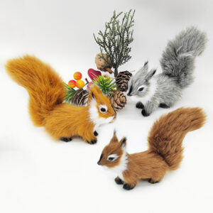Mini Simulation Squirrel Plush Ornament Decorations, Set of 3
