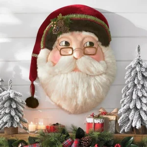 Cute Kindly Wooden Santa Claus Door Sign Christmas Decorations